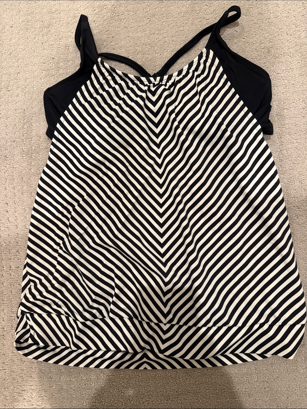 Athleta Black & White Striped Swim Cami